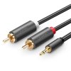 109497 ugreen av102 2x rca kabel cinch jack 3 5 mm 2 m cierny