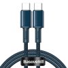 112857 kabel usb c na usb c baseus s vysokou hustotou opletenia 100 w 1 m modry