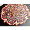 Červenozlatá srdcová mandala - 30 cm