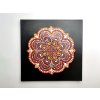 Červenozlatá srdcová mandala - 30 cm