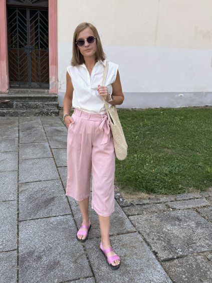 Culottes Eda starorůžové
