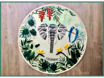 Senzomotorická podložka SLONÍK TEO s menom dieťatka