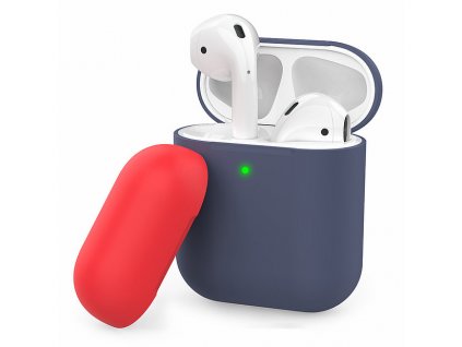 AhaStyle Silicone DUO Case for AirPods - Navy Blue/Red