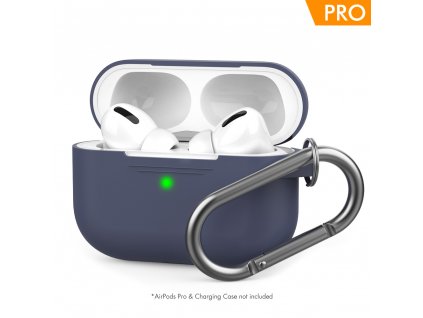 AhaStyle Silicone Case for AirPods Pro with Belt - Navy Blue 