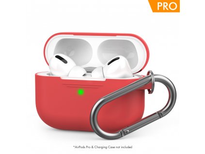 AhaStyle Silicone Case for AirPods Pro with Belt - Red 