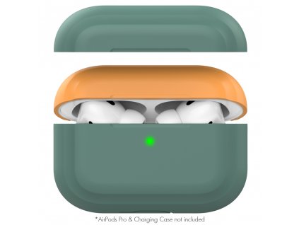 AhaStyle Silicone DUO Case for AirPods Pro - Midnight Green/Orange 