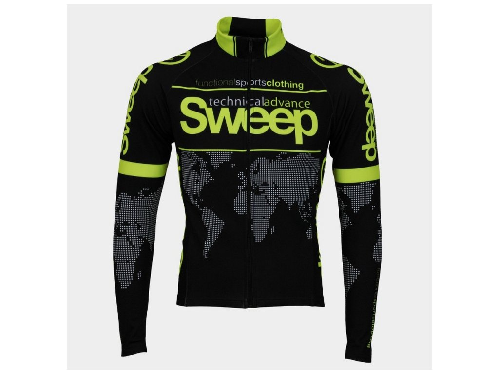CYKLISTICKÝ DRES ELITE S DLOUHÝM RUKÁVEM D017 black/color fluo