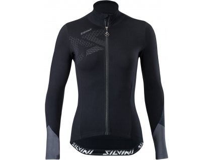 Dámský zateplený cyklo dres Silvini Calvana WD1618 black/grey