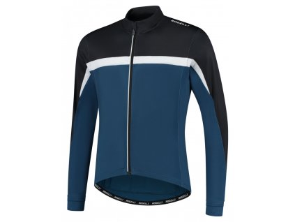 COURSE, cyklistický dres dl. rukáv, černá-modrá-bílá