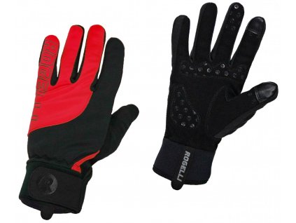 Slabší zimní gelové cyklistické rukavice Rogelli STORM, černo-červené