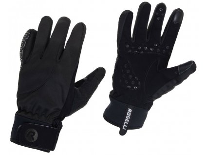 Slabší zimní gelové cyklistické rukavice Rogelli STORM, černé
