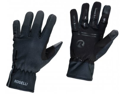 Slabé softshellové zimní rukavice s protiskluzovou dlaní Rogelli ANGOON, černé