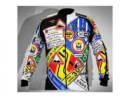 Cyklistický dres Wear Gear Fuck the System s dlouhým rukávem