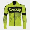 CYKLISTICKÝ DRES ELITE CYKLO-D017 S DLOUHÝM RUKÁVEM ŽLUTÝ FLUO