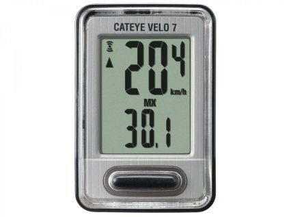 CATEYE Cyklopočítač CAT Velo 7 (VL520) (Barva černá/stříbrná)