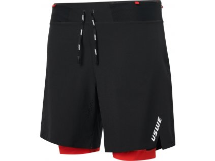 Běžecké šortky USWE Puls Trail Running Combo Shorts Men - Black (Velikost XL)