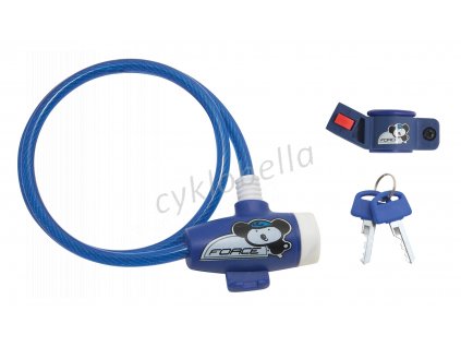 zámek FORCE dětský s držákem 80cm/8mm, modrý