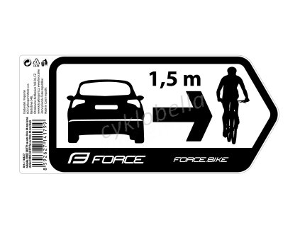 nálepka FORCE SAFETY na auto 184 x 84 mm černá