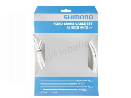 SHIMANO sada brzd lanek a bowdenů silnice 1,6 mm x 1000 mm/2050 mm SIL-TEC 800/1400 mm +konc bílý