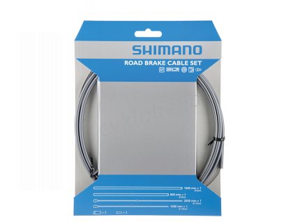 SHIMANO sada brzd lanek a bowdenů silnice 1,6 mm x 1000 mm/2050 mm SIL-TEC 800/1400 mm +konc šedý