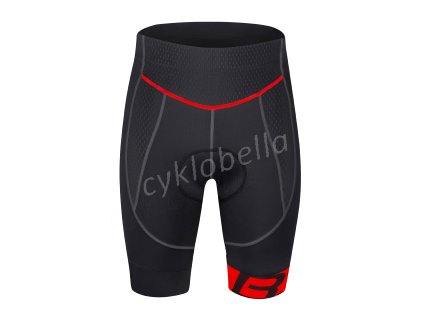 kraťasy FORCE B30 do pasu s vložkou, črn-červ 3XL