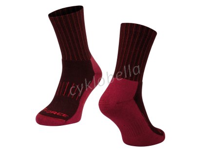 ponožky FORCE ARCTIC, bordó-červené L-XL/42-47
