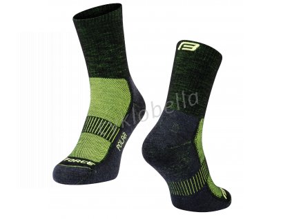 ponožky FORCE POLAR, černo-fluo S-M/36-41