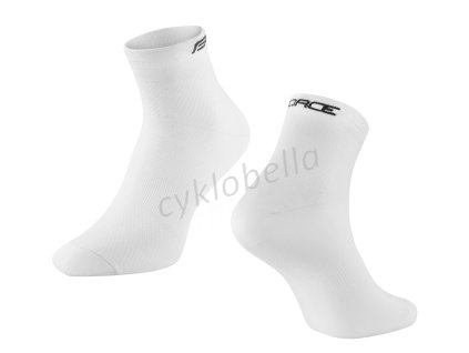 ponožky FORCE MID volnočasové, bílé L-XL/42-46