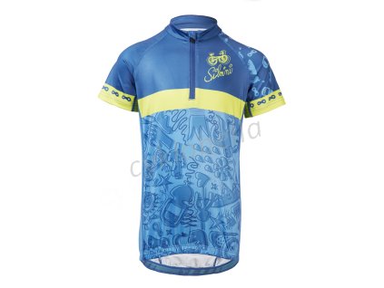 SILVINI - dětský cyklo dres Scrivia blue lime (Velikost 110-116)