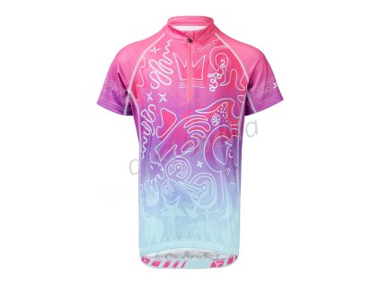 SILVINI - dětský cyklo dres Scrivia fuchsia turquoise (Velikost 134-140)