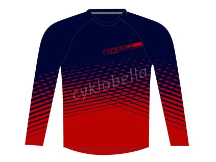 dres FORCE MTB ANGLE dl. rukáv, modro-červený L