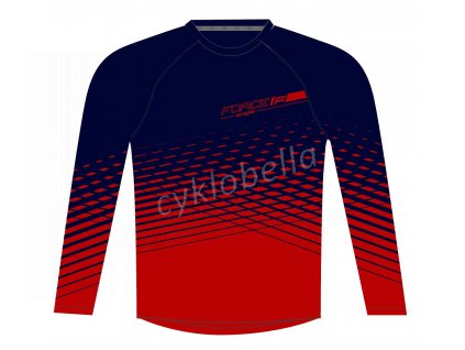 dres FORCE MTB ANGLE dl. rukáv, modro-červený M