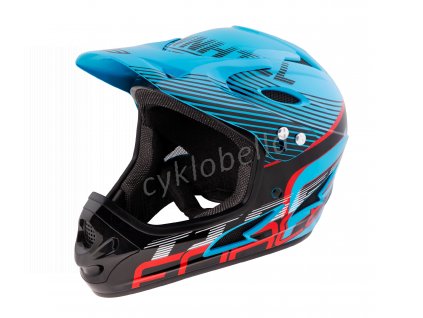 přilba FORCE TIGER downhill,modro-černo-červ. L-XL