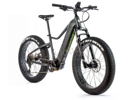 FAT E-BIKE Leader Fox BRASA 26", 2021-1, PANASONIC 18" ŠEDÁ MAT/ČERNÁ