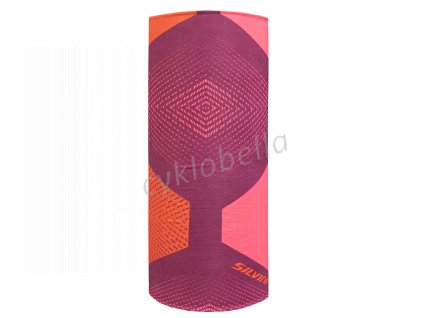 SILVINI - multifunkční šátek Motivo plum pink