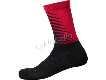 SHIMANO S-PHYRE MERINO TALL ponožky, červená, M-L (41-44)