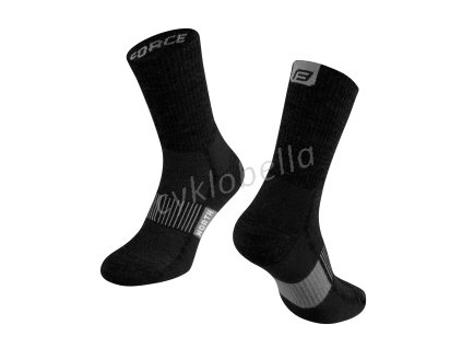 ponožky FORCE NORTH termo, černo-šedé S-M/36-41