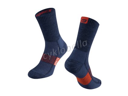 ponožky FORCE NORTH termo, modro-oranž. L-XL/42-47