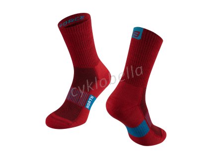 ponožky FORCE NORTH termo,červeno-modré L-XL/42-47