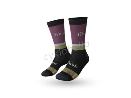 FIZIK PONOŽKY TEAM EDITION MUD/GRAPE (FZKSOCKSTE8598) L