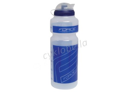 láhev FORCE "F" 0,75 l, čirá/modrý potisk