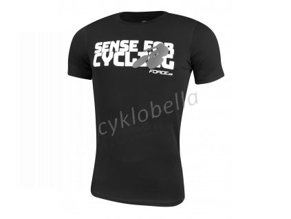 triko FORCE SENSE krátký rukáv,černé,bílý tisk M