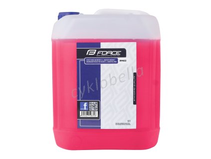 čistič FORCE na řetězy 5 l, kanystr, růžový