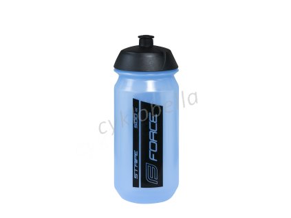 láhev FORCE STRIPE 0,5 l, transpar.modrá-černá