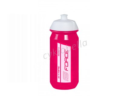láhev FORCE STRIPE 0,5 l, růžovo-bílá