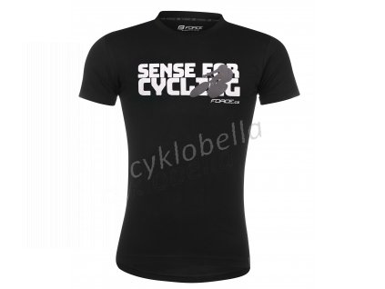 triko FORCE SENSE krátký rukáv,černé,bílý tisk 3XL