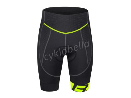 kraťasy FORCE B30 do pasu s vložkou,černo-fluo XL