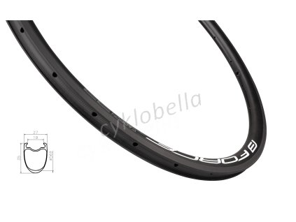 ráfek FORCE silniční plášťový KARBON 33mm, 20děr