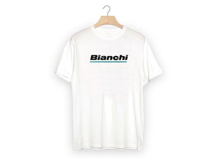 Pánské tričko white logo Bianchi