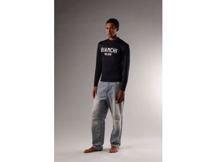 BIANCHI mikina SWEATSHIRT scuba flock tm. modrá